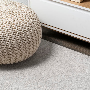 Haze Solid Low-pile Area Rug Ivory